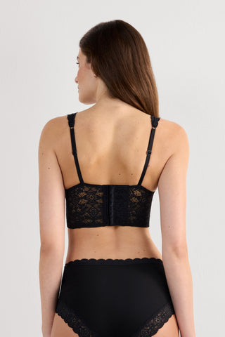 Lace Balconette Bra with Ruffle Detail