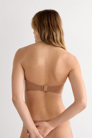 Elegant Bandeau Bra with Plunging Neckline