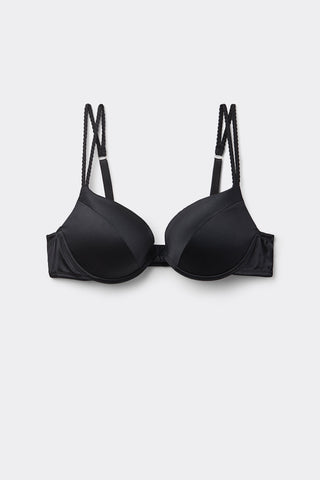 Silk Push Up Bra Elegant Straps Luxurious Feel