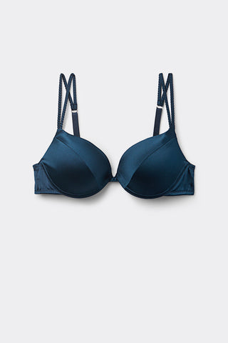 Silk Push Up Bra Elegant Straps Luxurious Feel