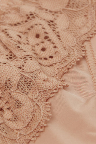 Lace Trimmed Brazilian Soft Microfiber Retro Style