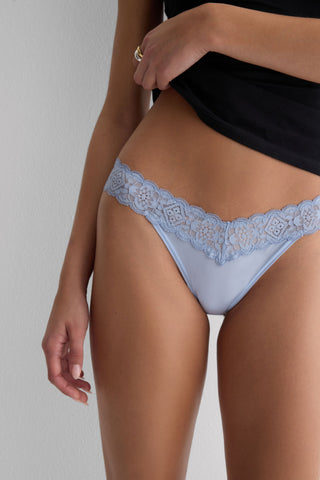 Lace Trimmed Brazilian Soft Microfiber Retro Style