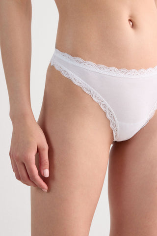 Cotton Lace Trim Brazilian Panties