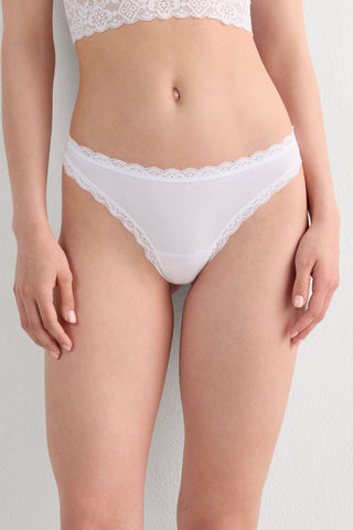 Cotton Lace Trim Brazilian Panties