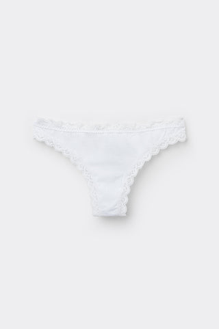 Cotton Lace Trim Brazilian Panties
