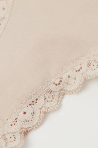 Cotton Lace Trim Brazilian Panties