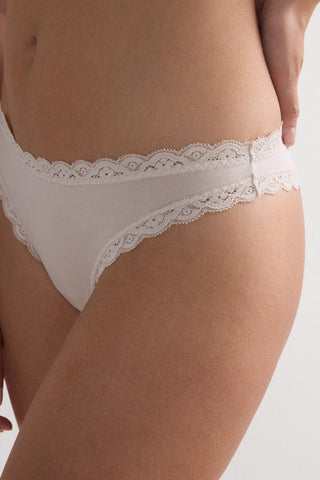 Cotton Lace Trim Brazilian Panties