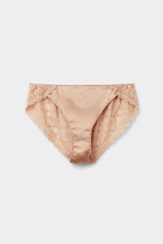 Lace and Silk Bikini Briefs Delicate Feminine Details