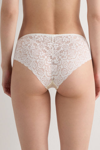 Lace and Silk Bikini Briefs Delicate Feminine Details