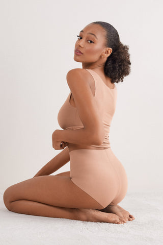 Soft Cotton High Waist Panties with Light Shaping