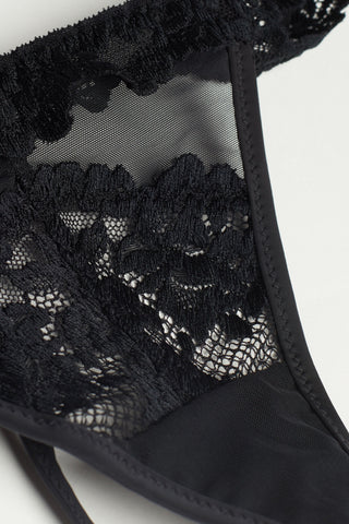 Floral Tulle G String Delicate Lingerie