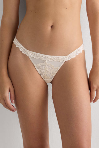 Floral Tulle G String Delicate Lingerie