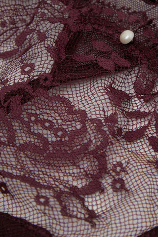 Rose String Thong Lace Elegance